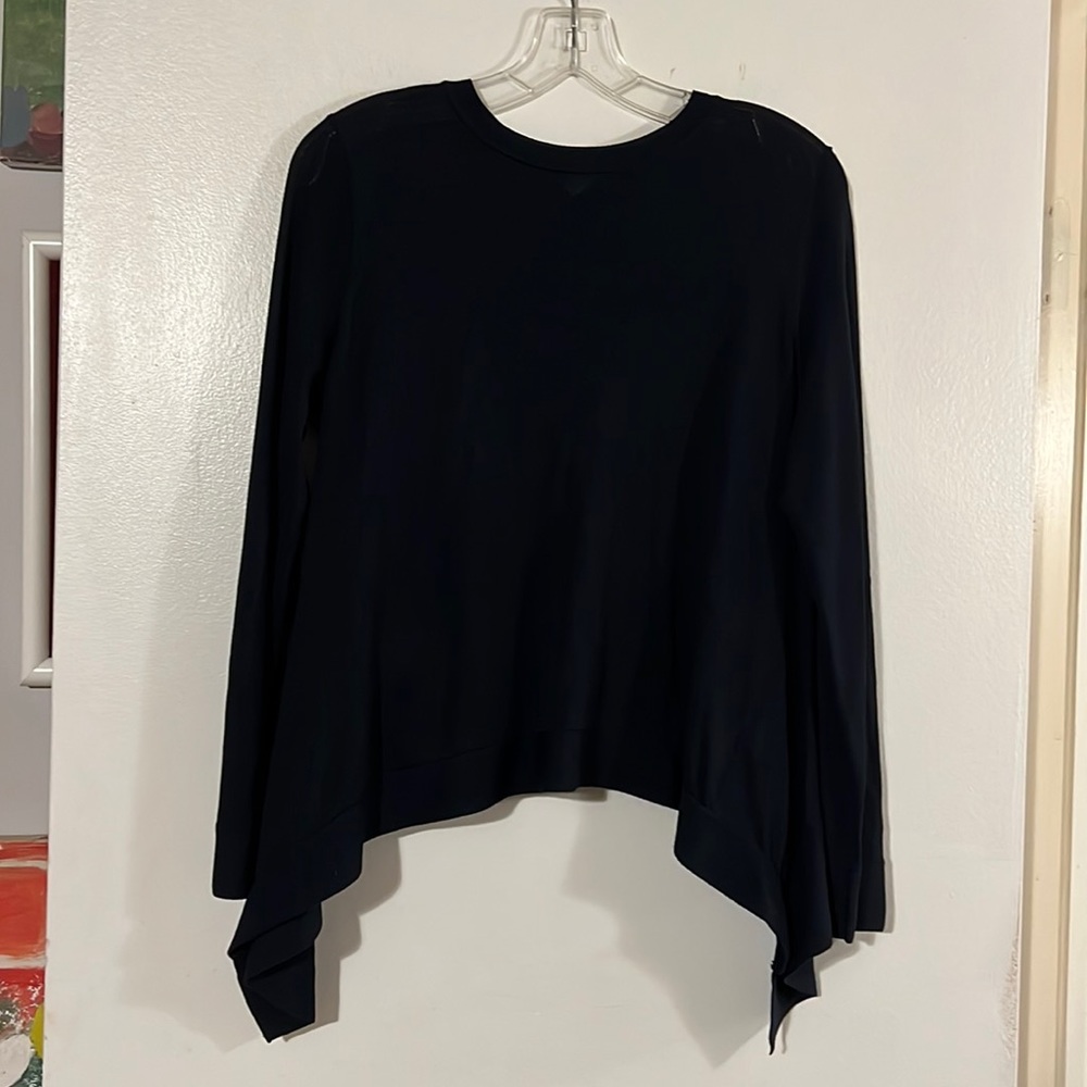 Club Monaco darkest navy asymmetrical top